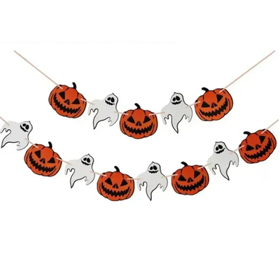 Guirnalda calabaza y fantasma halloween