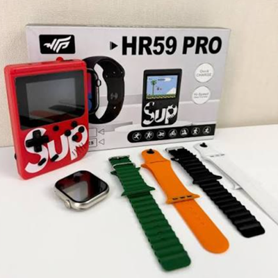 Kit reloj Smartwatch con 4 mallas + Consola portátil 400 en 1 SUP (HR59 PRO)
