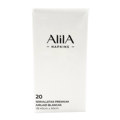 Servilleta blanca premium 1/8 x20 unidades