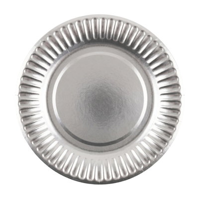Plato acanalado plateado 23cm x10 unidades