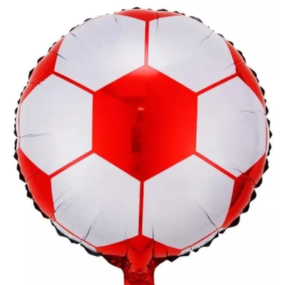 Globo pelota de fútbol chico ROJO Y BLANCO 25cm
