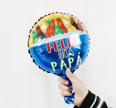 Globo redondo "Feliz día papá" botellas 25cm