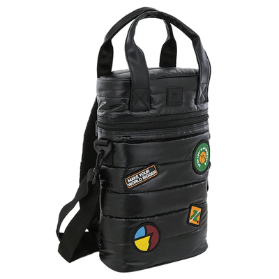 Bolso matero MOCHILA inflable DISCOVERY NEGRO 1 cierre con parches (18463)