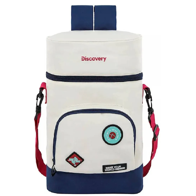 Bolso matero MOCHILA de cordura DISCOVERY BLANCO 2 cierres con parches (18465)