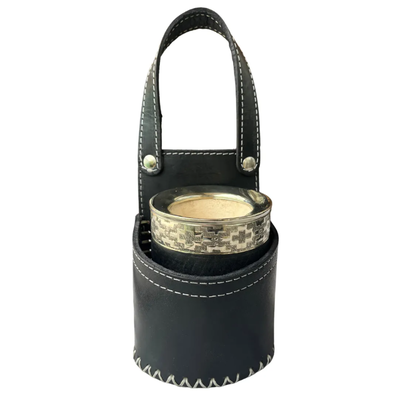 Porta mate de CUERO negro PREMIUM para auto (Caballo)