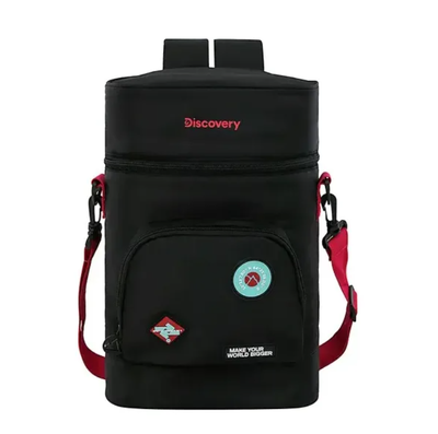 Bolso matero MOCHILA de cordura DISCOVERY NEGRO 2 cierres con parches(18465)