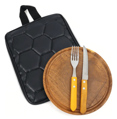 Set de asado x3 piezas en estuche con cierre PELOTA