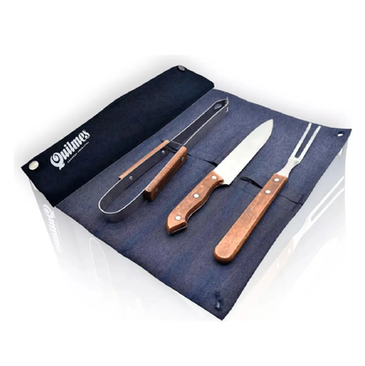 Set cubiertos de asado x3 piezas QUILMES con funda