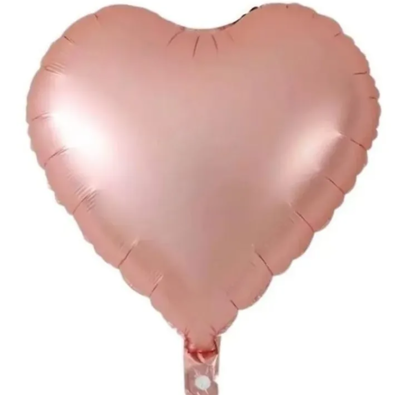 Globo corazón ROSA GOLD MATTE 45cm aprox.