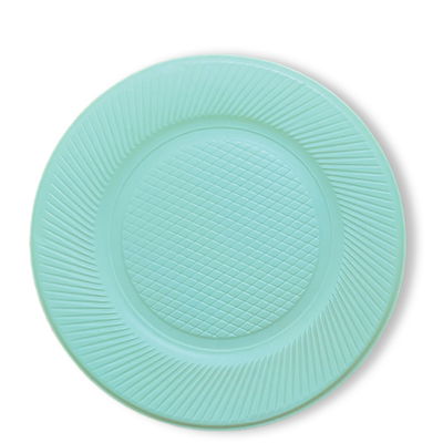 Plato plástico descartable VERDE PASTEL/AQUA x50 unidades 