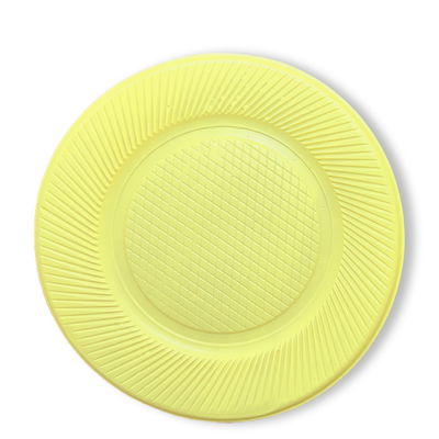 Plato plástico descartable AMARILLO PASTEL x50 unidades 
