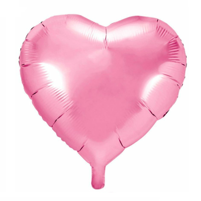Globo corazón mediano ROSA BEBE 23cm aprox. x1 unidad
