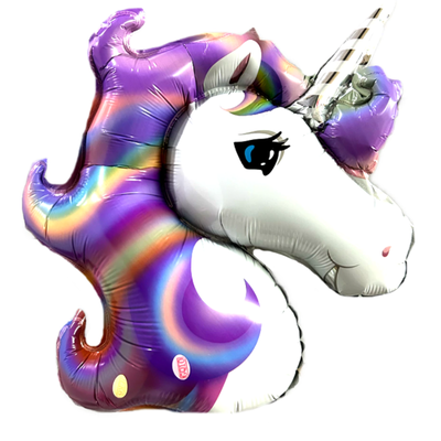 Globo cabeza unicornio VIOLETA 35cm x1 unidad