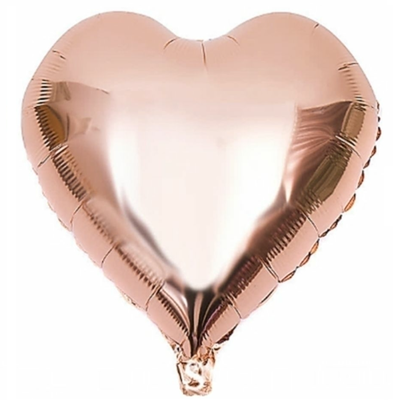 Globo corazón mediano ROSA GOLD 23cm aprox. x1 unidad