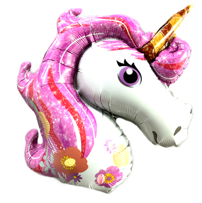 Globo cabeza unicornio ROSA 35cm x1 unidad