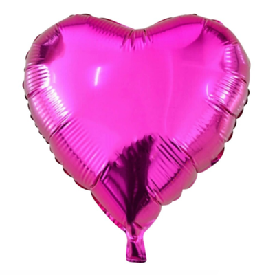 Globo corazón mediano FUCSIA 23cm aprox. x1 unidad