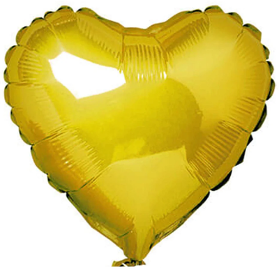 Globo corazón mediano DORADO 23cm aprox. x1 unidad