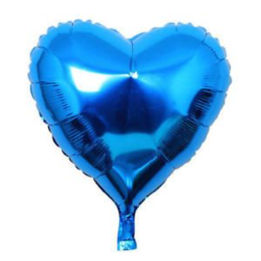 Globo corazón mediano AZUL 23cm aprox. x1 unidad