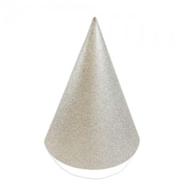 Bonete glitter plateado x1 unidades