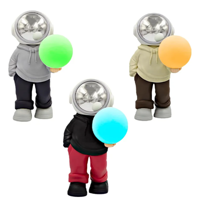 Lampara astronauta recargable con luna RGB, parlante y radio (YM-121)