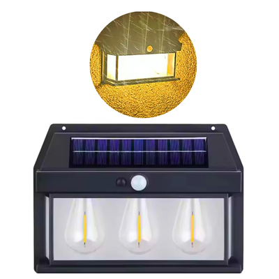 Farol CON 3 lámparas LED solar con sensor de movimiento 1600lum (BK-888-3)