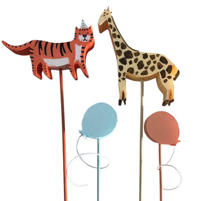 Kit toppers de polifan SAFARI TIGRE Y JIRAFA