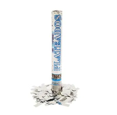 Lanza papelitos plateados 40cm