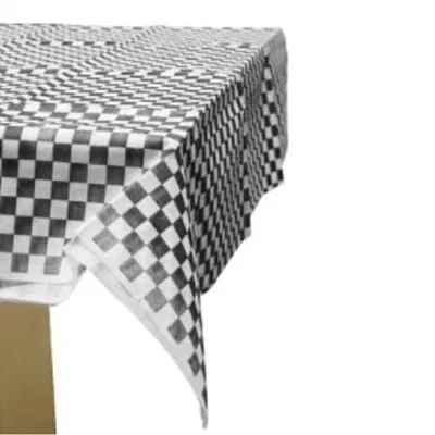 Mantel friselina cuadritos negros 1,20 x 1,80mts