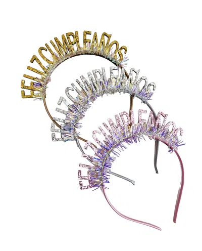 Vincha PLATEADA "feliz cumpleaños" 