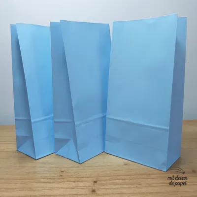 Bolsita de papel celeste pastel x10 unidades