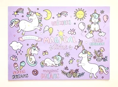 Individuales de papel unicornio x20 unidades 40x29cm