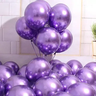 Globo cromado violeta 10" x5 unidad