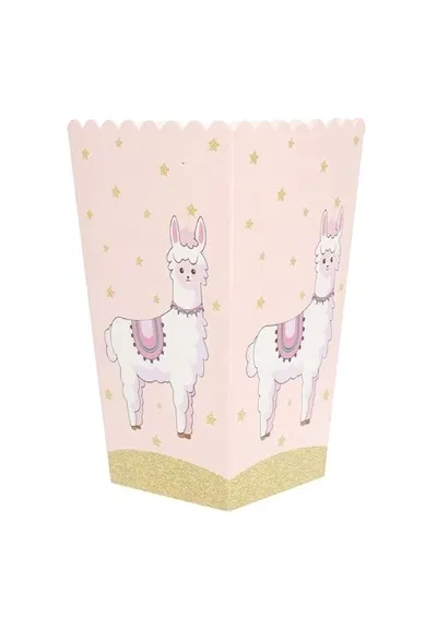 Cajita pochoclera llama x6 unidades