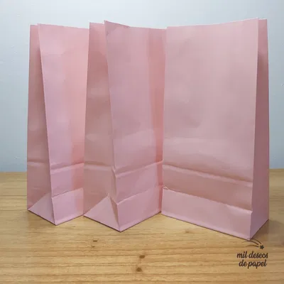 Bolsita de papel rosa pastel x10 unidades