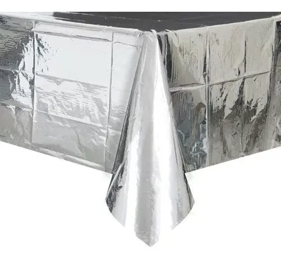 Mantel metalizado PLATEADO 137cm x 183cm