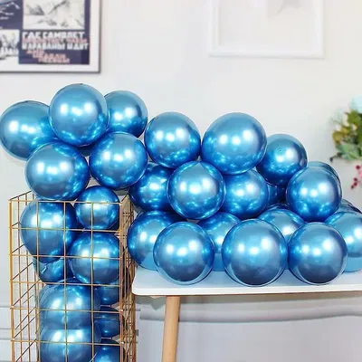 Globos cromados azul 10" x5 unidad