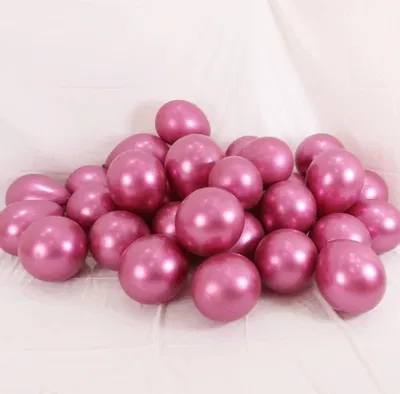 Globos cromados rosa mini 5" x5 unidad