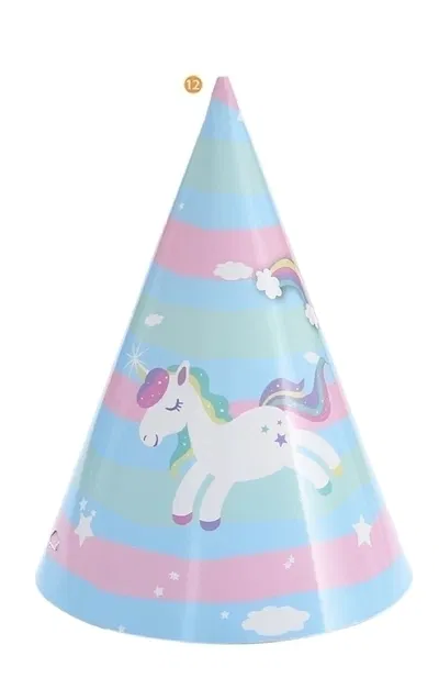 Bonete unicornio rayado pastel x10 unidades