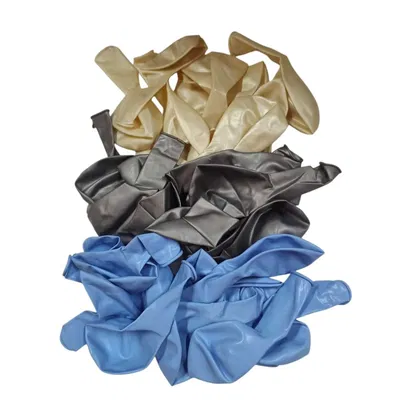 Kit de globos de 10" x30 unidades (celeste pastel, plateado perlado, blanco)