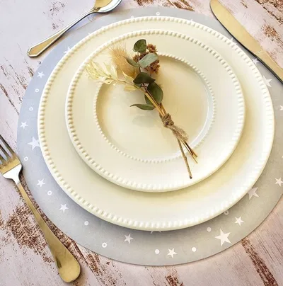 Plato de sitio de papel estrellitas plata x20 unidades