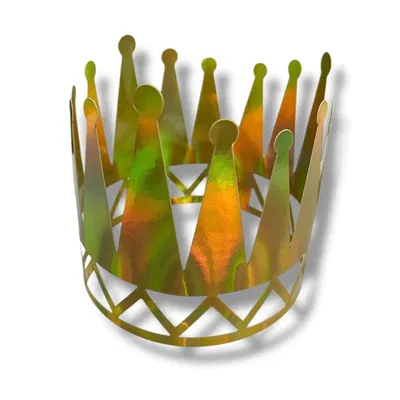 Corona de papel DORADA con puntas 20cm x4 unidades
