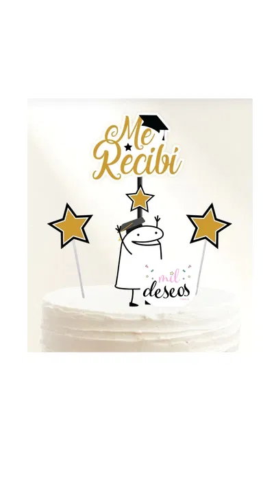 Topper silueta me recibí/graduación