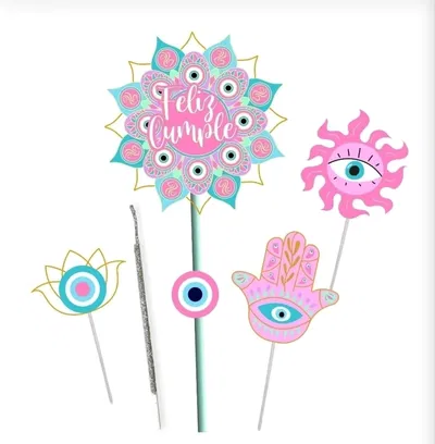 Topper silueta ojo rosa