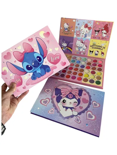 Paleta de sombras KUROMI con espejito corazón 54 colores (MQ785)