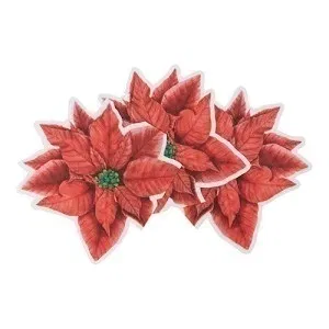 Servilleta silueta flor navideña x12 unidades