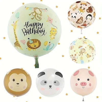 Globo burbuja PANDA Y PINGÜINO estampado 18"