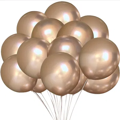 Globo cromado champagne 12" x5 unidades