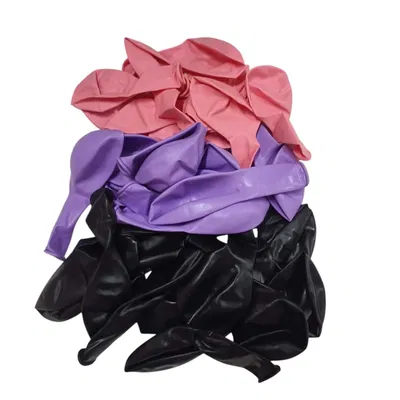 Kit de globos de 10" x30 unidades (rosa pastel, lila pastel, negro)
