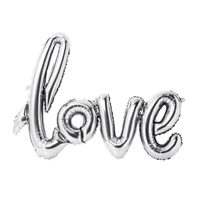 Globo love PLATEADO 55cm aprox. 