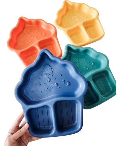 Platito muffin AZUL plástico con divisiones 